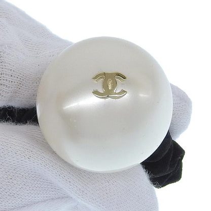 Chanel CC Faux Pearl Embellished Hair Scrunchie Canvas Hair Accessory in Excellent condition