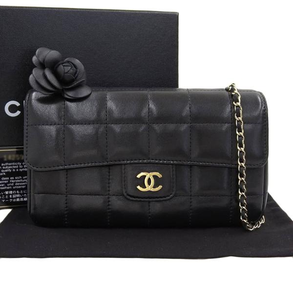 Chanel Camellia Choco Bar Chain Bag  Leather Shoulder Bag 14/A16780 in Excellent condition