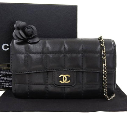 Chanel Camellia Choco Bar Chain Bag  Leather Shoulder Bag 14/A16780 in Excellent condition