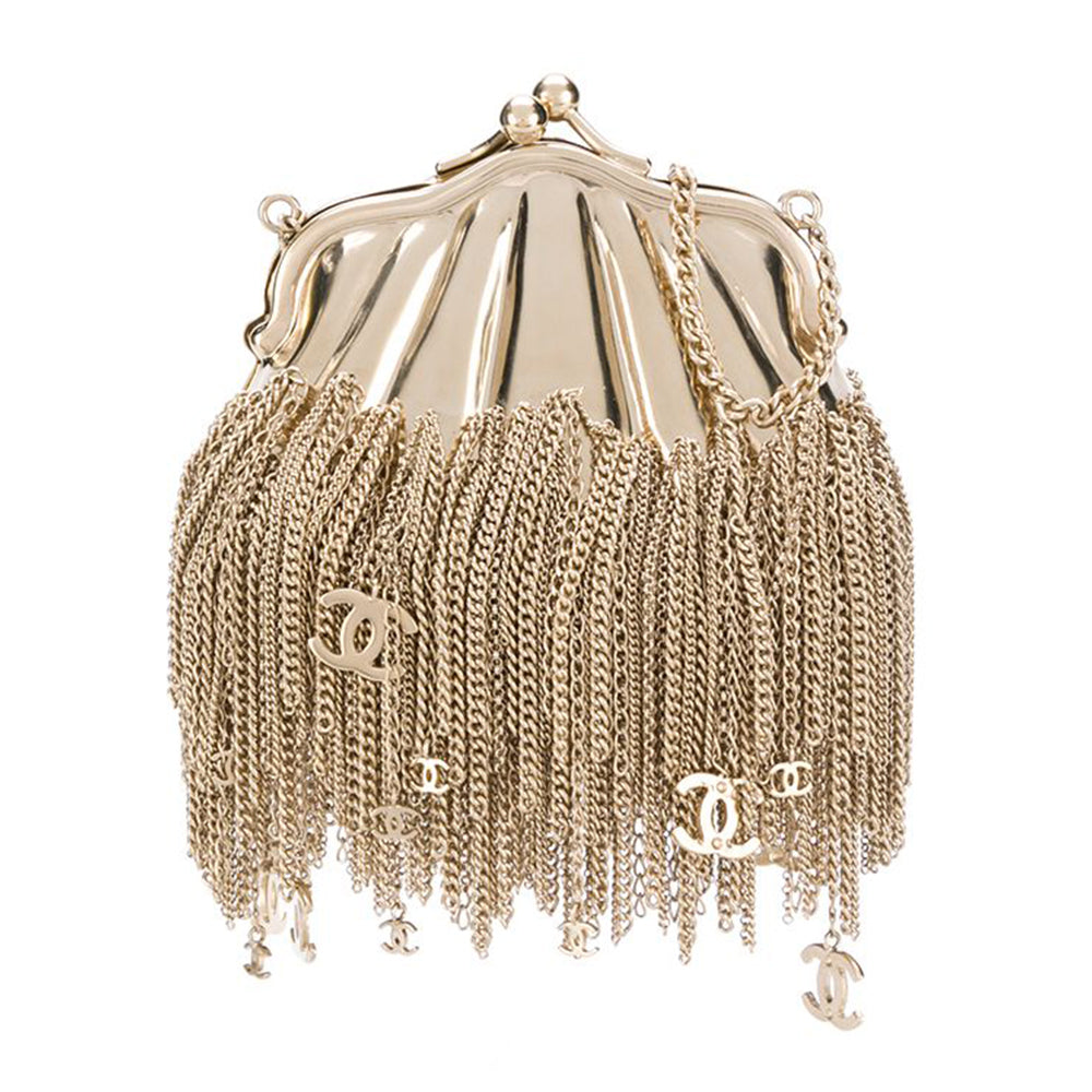 Gold Chain Tassel Shell Coin Purse