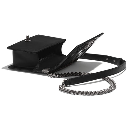 Chanel Le Boy Wallet On Chain – WOC Black Chevron Lambskin