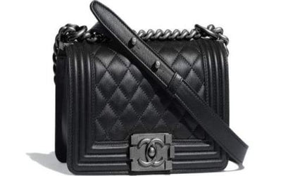 Small Boy Chanel HandBag Black-Ruthenium