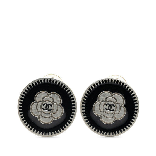 Chanel Metal Camellia Coco Mark Earrings 06P
