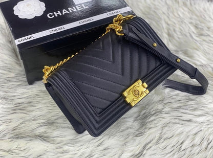 Chanel Boy V Caviar Handbags