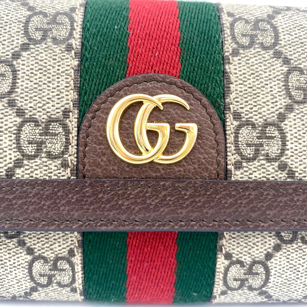 Gucci Ophidia GG Canvas Trifold Wallet