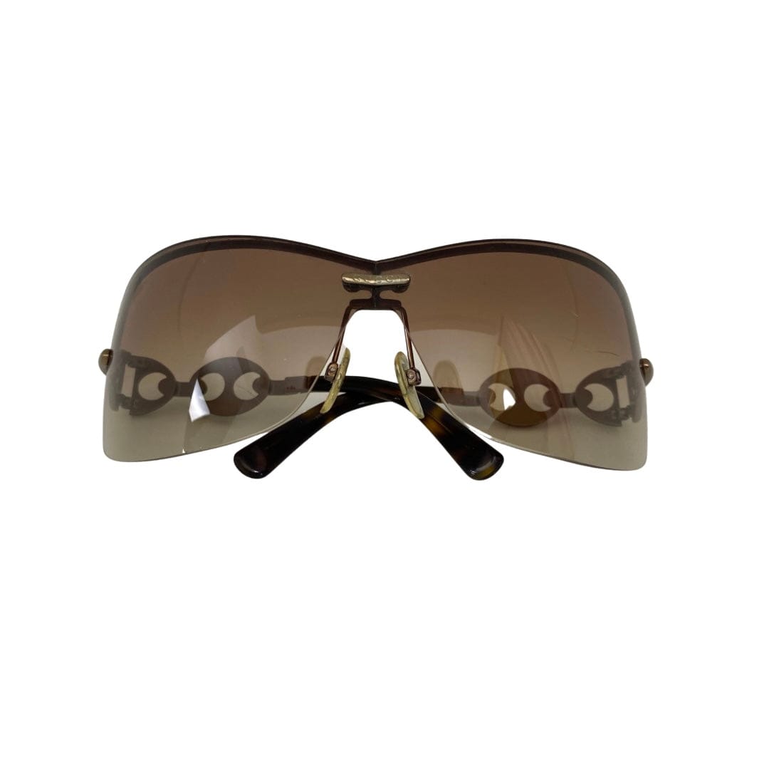 Gucci Rimless Gold Metal Link Sunglasses