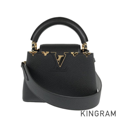 LOUIS VUITTON Taurillon Clemence 2WAY Shoulder Gold Hardware Handbag