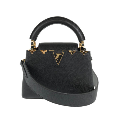 LOUIS VUITTON Taurillon Clemence 2WAY Shoulder Gold Hardware Handbag