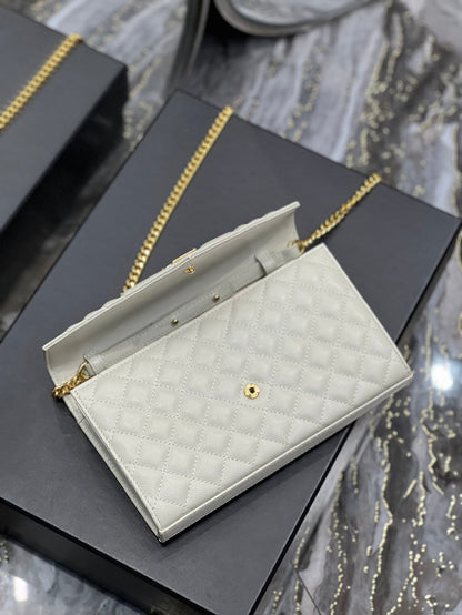 Yves Saint Laurent Envelope Small Chain Bag White