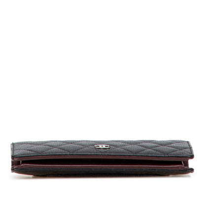 Chanel Coco Mark Matelassé Caviarskin Long Wallet