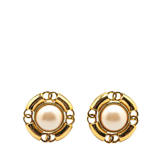Chanel Gold-Plated Coco Mark Earrings 94P