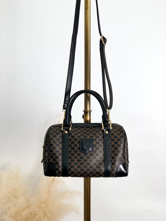 CELINE  Two-way Shoulder bag Boston bag Brown Vintage 5uamii