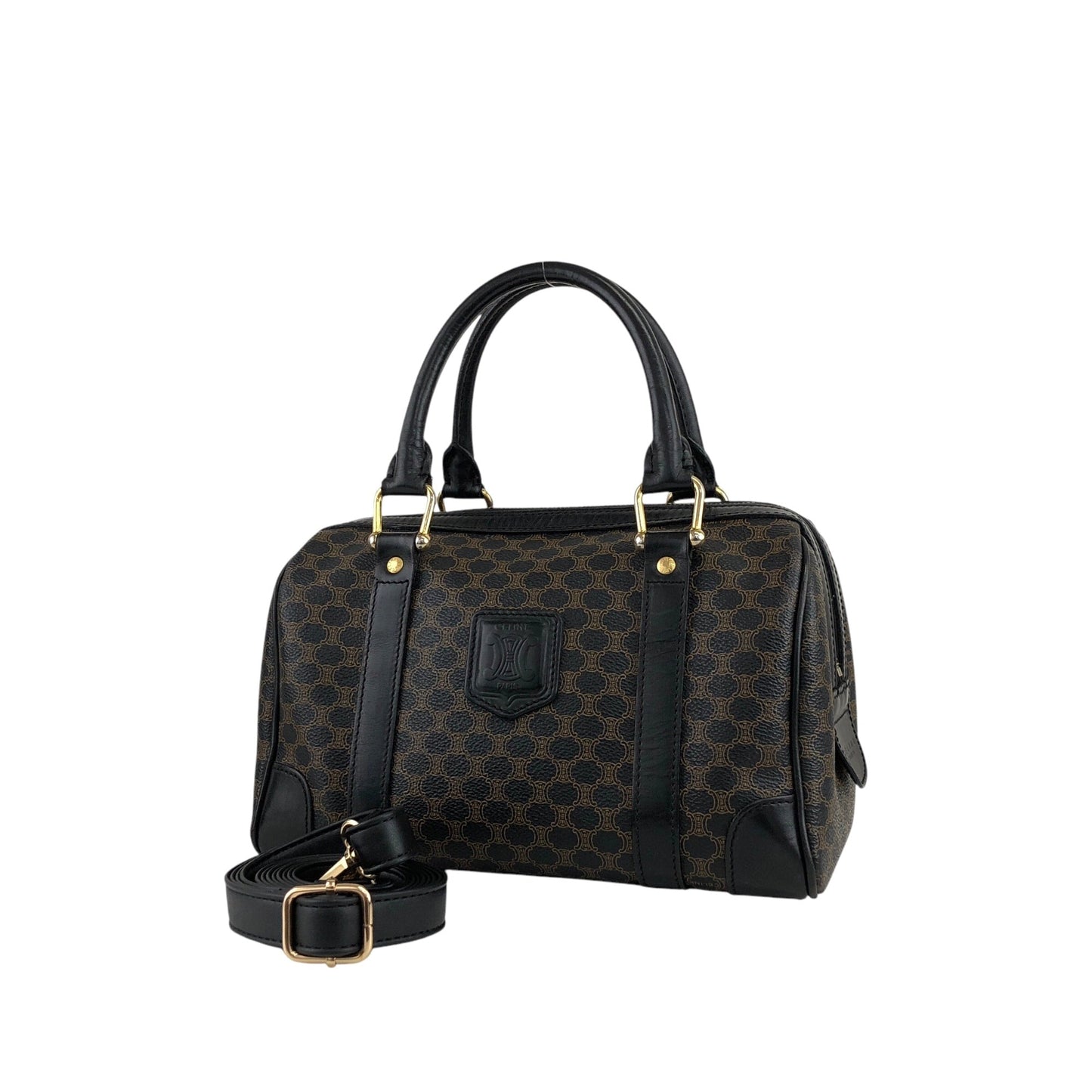 CELINE  Two-way Shoulder bag Boston bag Brown Vintage 5uamii