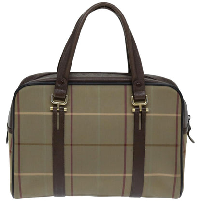 BURBERRYSs Nova Check Hand Bag Canvas Beige Auth tb1083