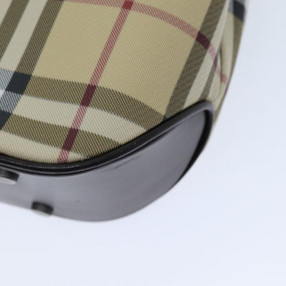 BURBERRY Nova Check Hand Bag Coated Canvas Beige Auth tb1099