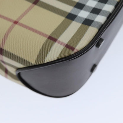 BURBERRY Nova Check Hand Bag Coated Canvas Beige Auth tb1099