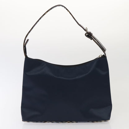 BURBERRY Nova Check Blue Label Shoulder Bag Nylon 2Set Beige Navy Auth tb1144