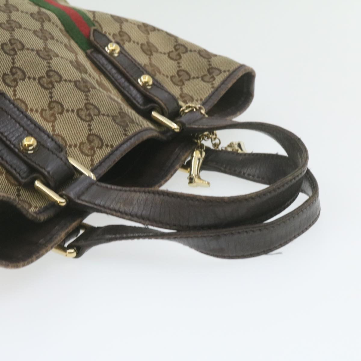 GUCCI Web Sherry Line GG Canvas Hand Shoulder Bag 2Set Beige  th1038