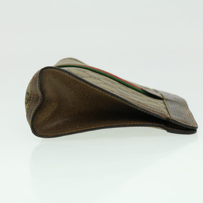 GUCCI GG Canvas Web Sherry Line Clutch Bag Beige Green Red  th2821