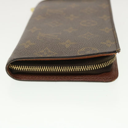 LOUIS VUITTON Monogram Porte Monnaie Zip Long Wallet M61727 LV th3516