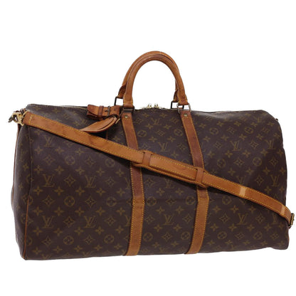 LOUIS VUITTON Monogram Keepall Bandouliere 55 Boston Bag M41414 LV th3550