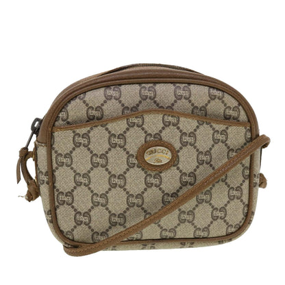 GUCCI GG Plus Canvas Shoulder Bag PVC Leather Beige  th3681