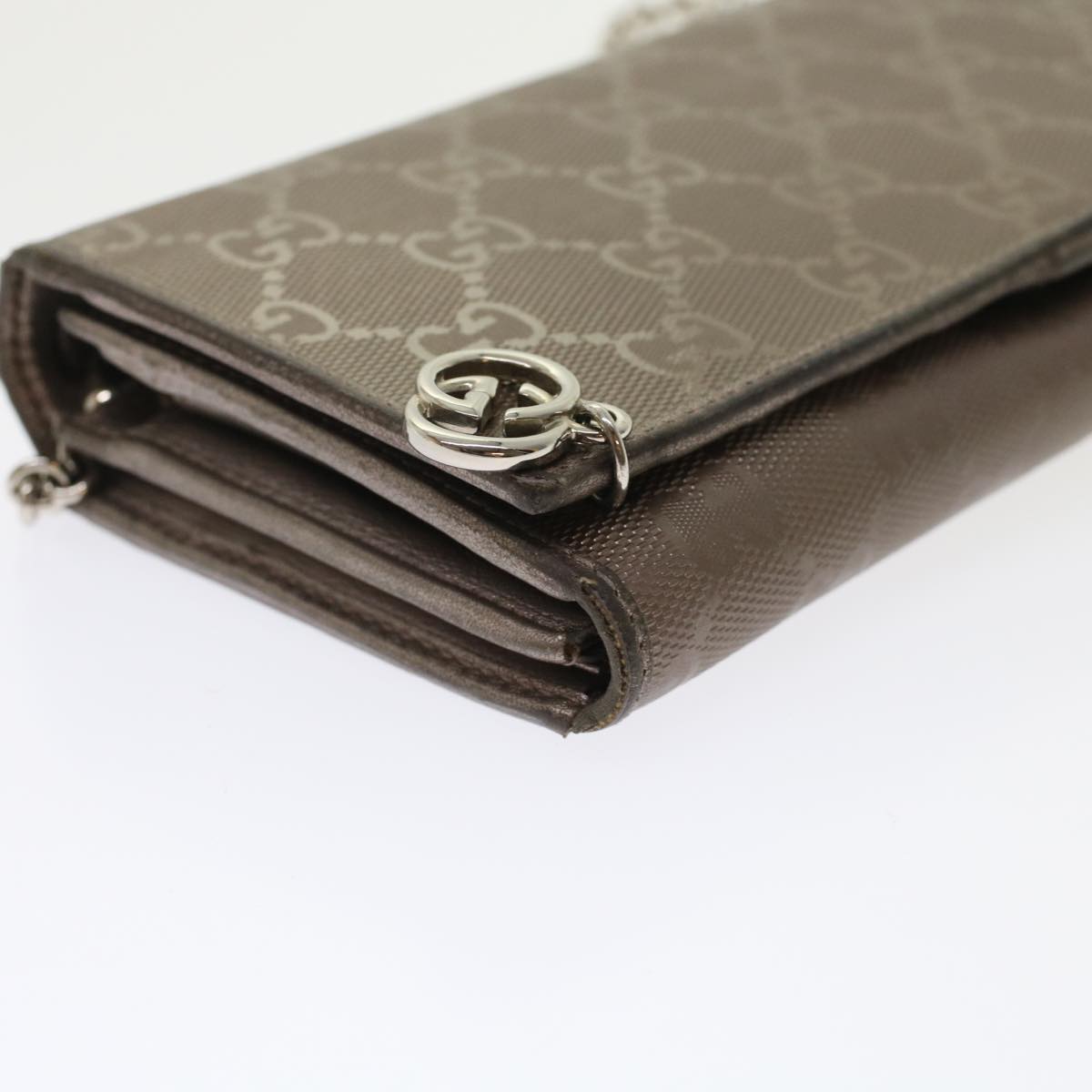 GUCCI GG Canvas Chain Wallet Brown 224262  th3850