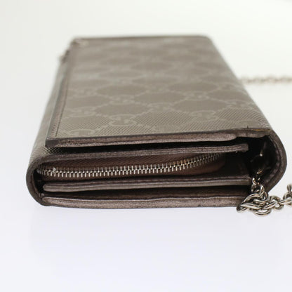 GUCCI GG Canvas Chain Wallet Brown 224262  th3850