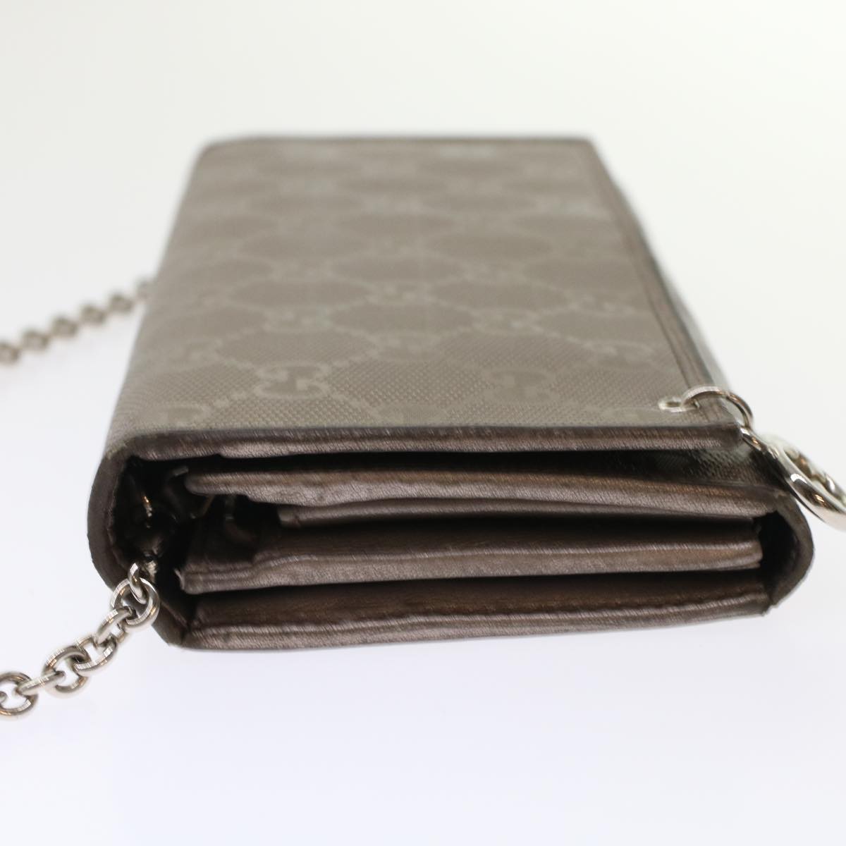 GUCCI GG Canvas Chain Wallet Brown 224262  th3850