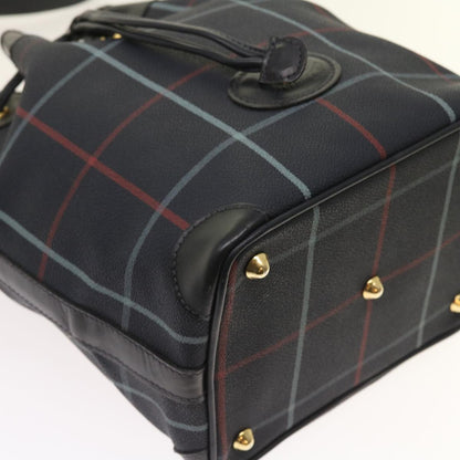 BurberrySs Nova Check Shoulder Bag PVC Leather Navy Auth th4082