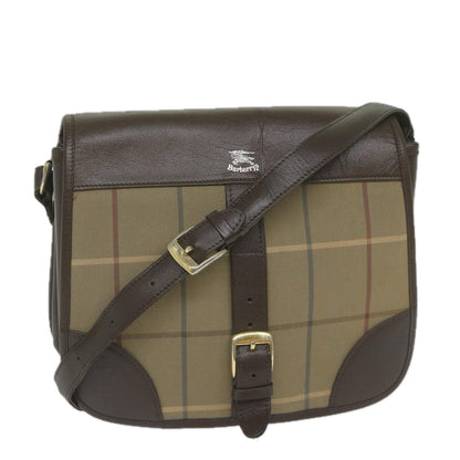 BurberrySs Nova Check Shoulder Bag Canvas Brown Auth th4326