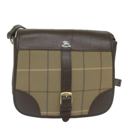 BurberrySs Nova Check Shoulder Bag Canvas Brown Auth th4326