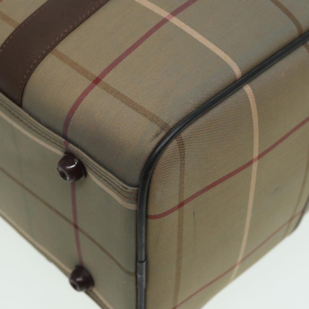BURBERRYSs Nova Check Boston Bag Canvas Brown Auth th5134