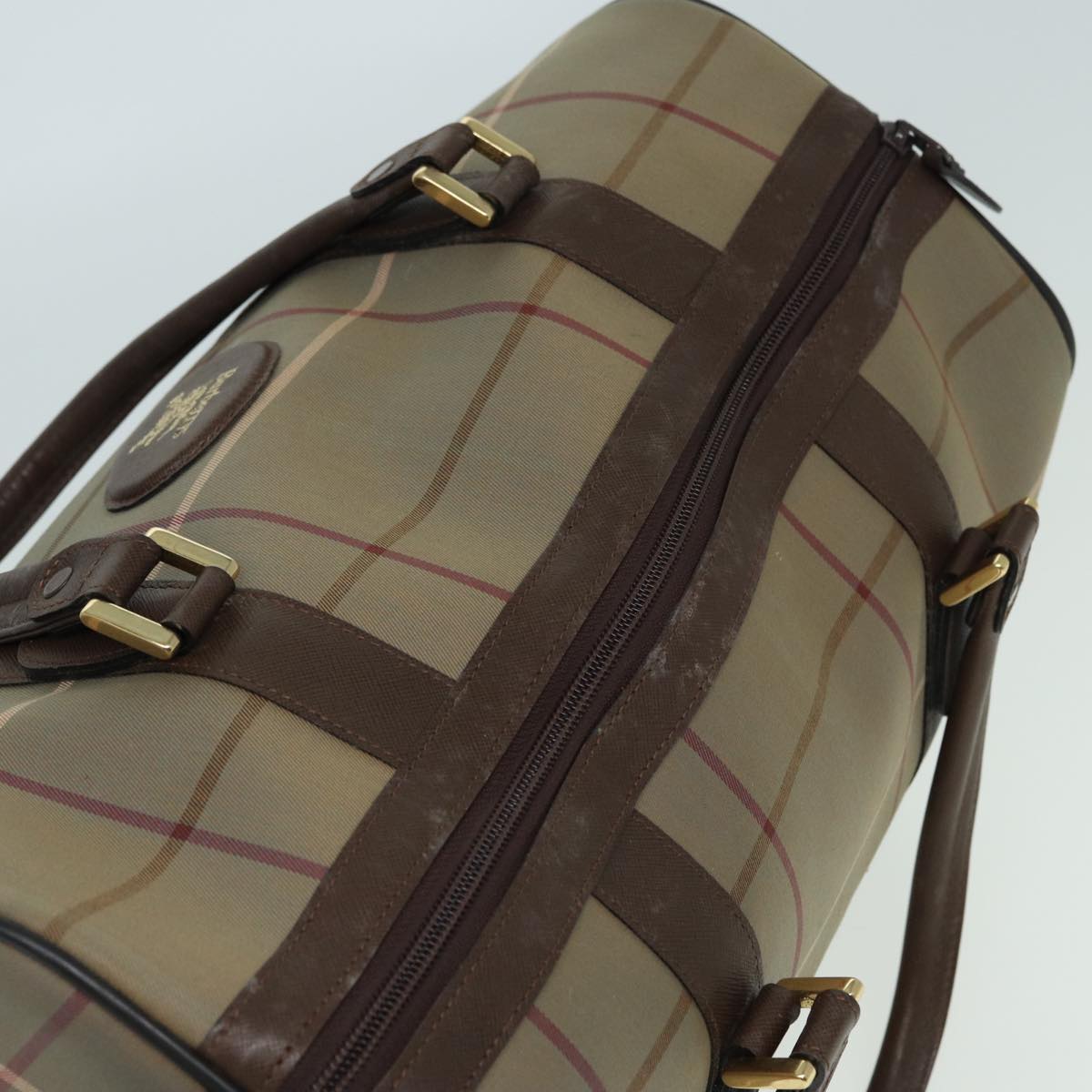 BURBERRYSs Nova Check Boston Bag Canvas Brown Auth th5134