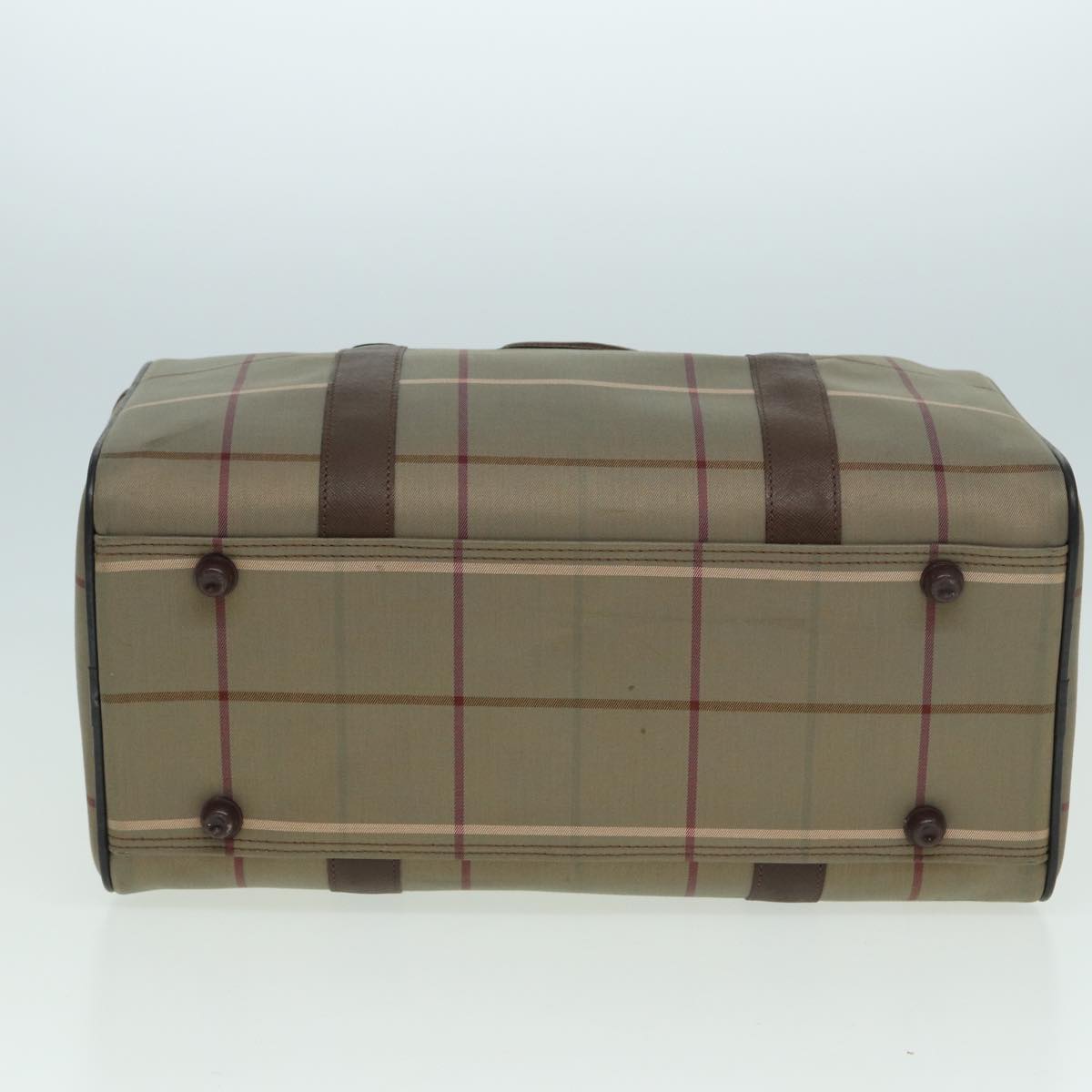 BURBERRYSs Nova Check Boston Bag Canvas Brown Auth th5134