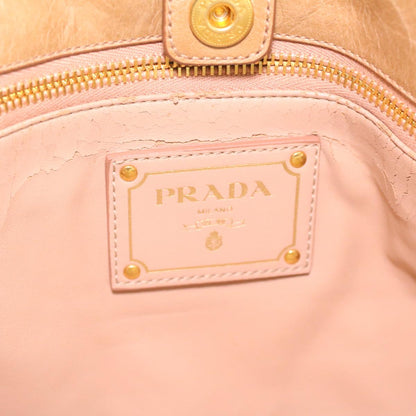 Prada Hand Bag Leather 2Way Beige  jk135