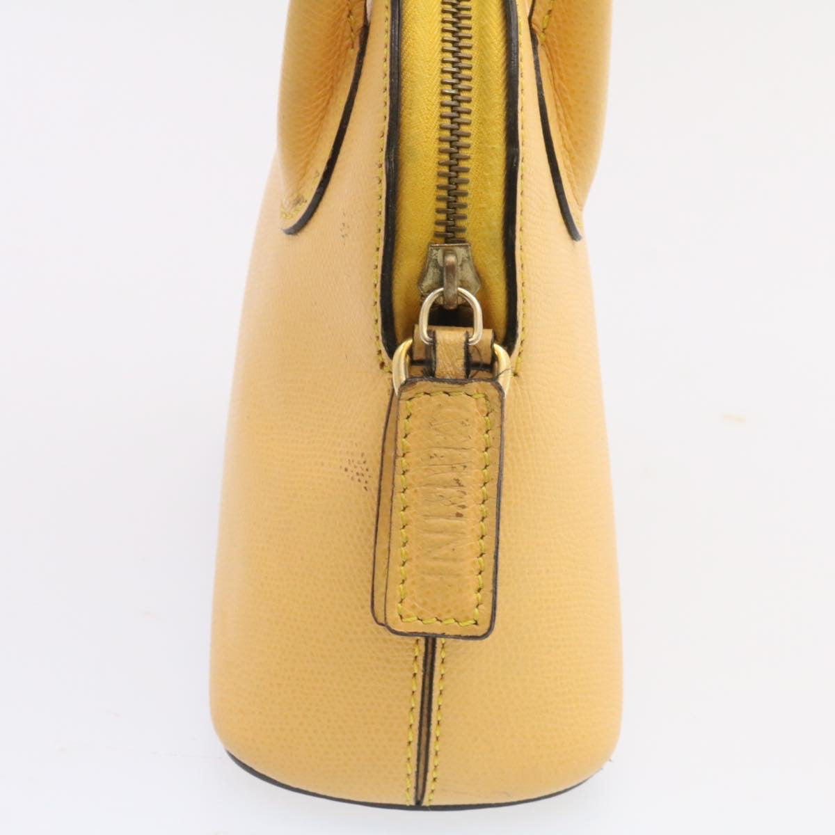 Celine 2Way Hand Bag Shoulder Bag Caviar Skin Yellow  am1494s