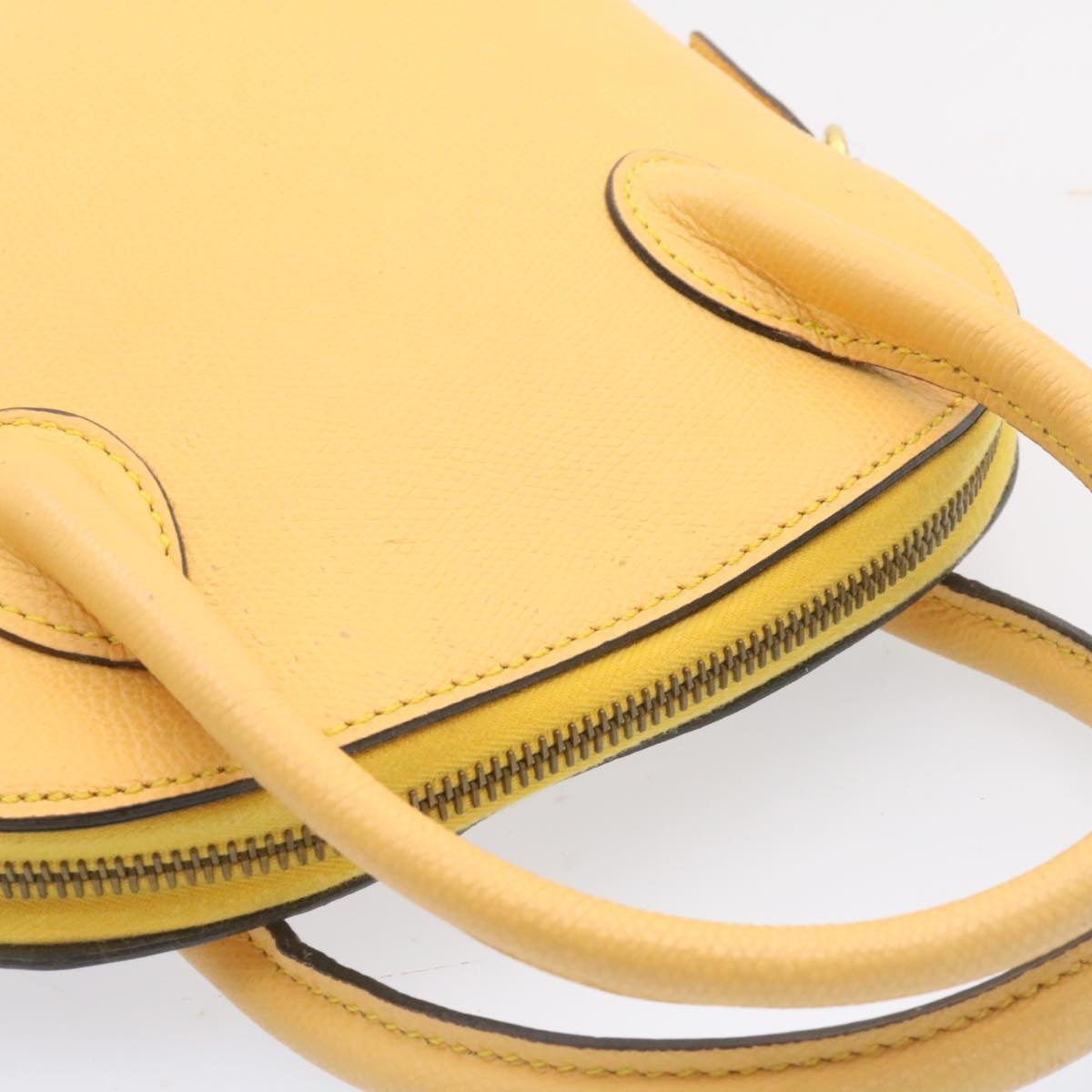 Celine 2Way Hand Bag Shoulder Bag Caviar Skin Yellow  am1494s