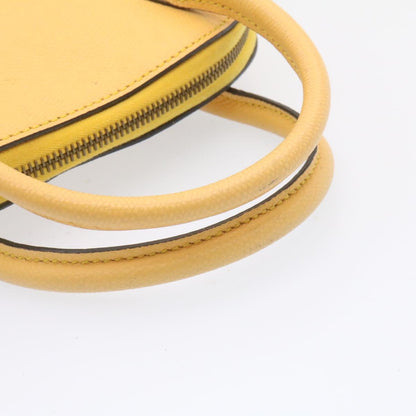 Celine 2Way Hand Bag Shoulder Bag Caviar Skin Yellow  am1494s