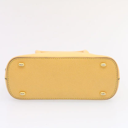 Celine 2Way Hand Bag Shoulder Bag Caviar Skin Yellow  am1494s
