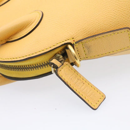 Celine 2Way Hand Bag Shoulder Bag Caviar Skin Yellow  am1494s
