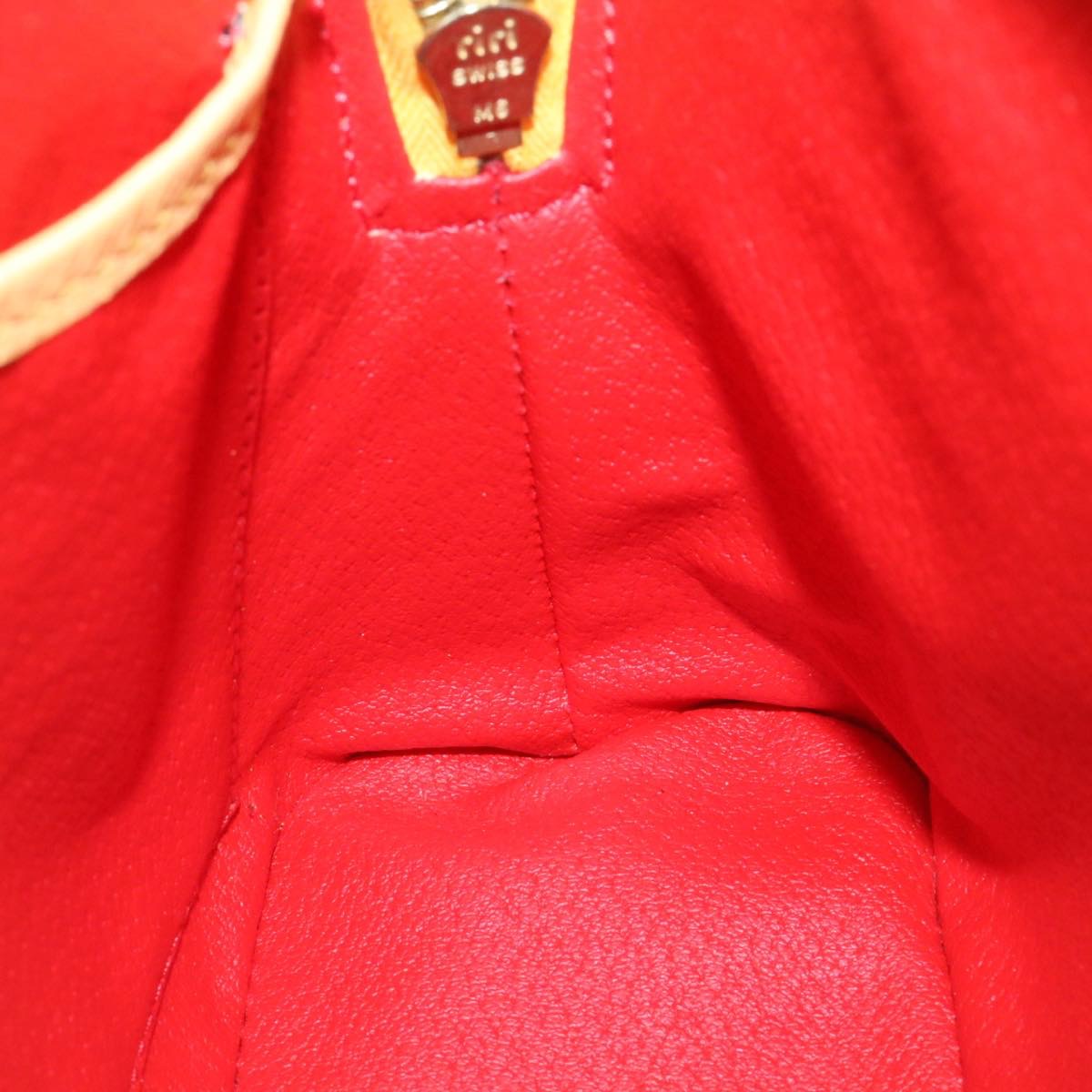 Celine 2Way Hand Bag Shoulder Bag Caviar Skin Yellow  am1494s