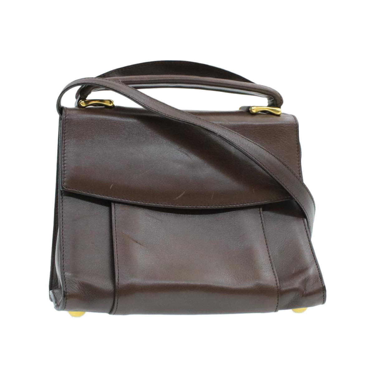 Celine Hand Bag Leather 2way Brown  rd530