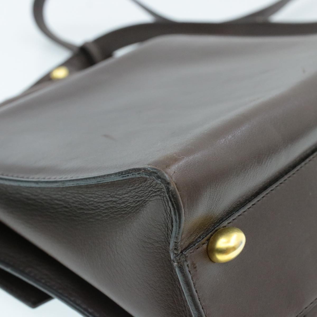 Celine Hand Bag Leather 2way Brown  rd530