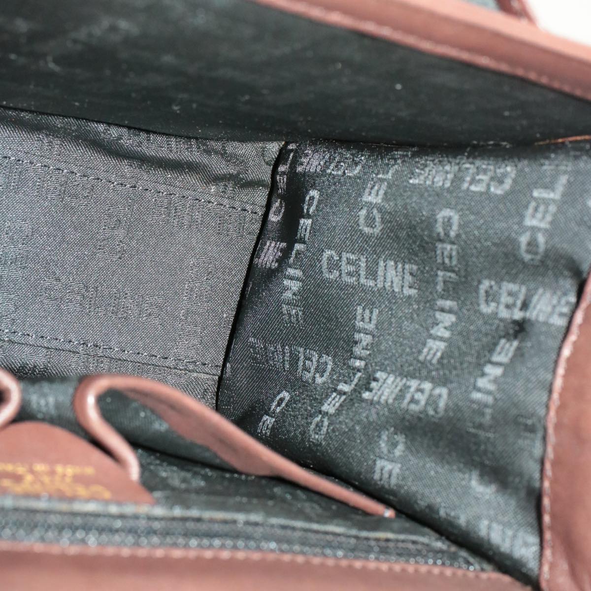Celine Hand Bag Leather 2way Brown  rd530