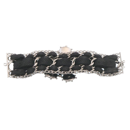Chanel Bangle Bracelet Metal Black CC Auth amsA