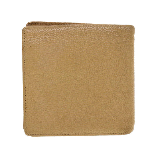 Chanel Wallet Caviar Skin Beige CC Auth ti1127