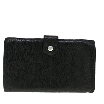 Chanel Long Wallet Caviar Skin Black CC Auth ti1128