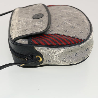 GUCCI Shoulder Bag PVC Leather Navy Gray Red  ti1146