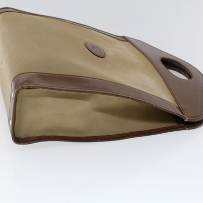 BurberrySs Hand Bag Canvas Leather Brown Beige Auth ti1227